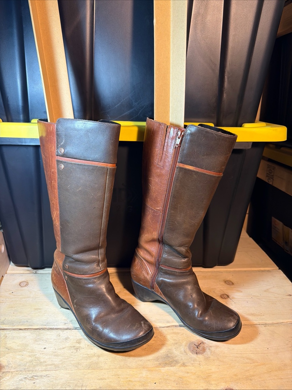 Merrell Women's Two-Tone Brown Over-the-Knee Leather Boots